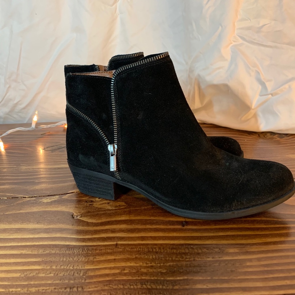 Lucky Brand Black Suede Booties